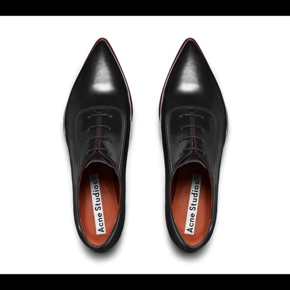 Acne Studios Shoes - Acne Studios Black Martha Pointed Oxfords Size 40